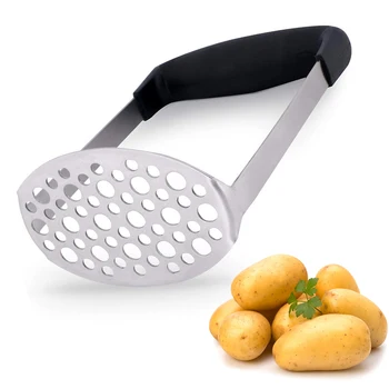 

Stainless Steel Potato Masher with Wide and Ergonomic Horizontal Handle