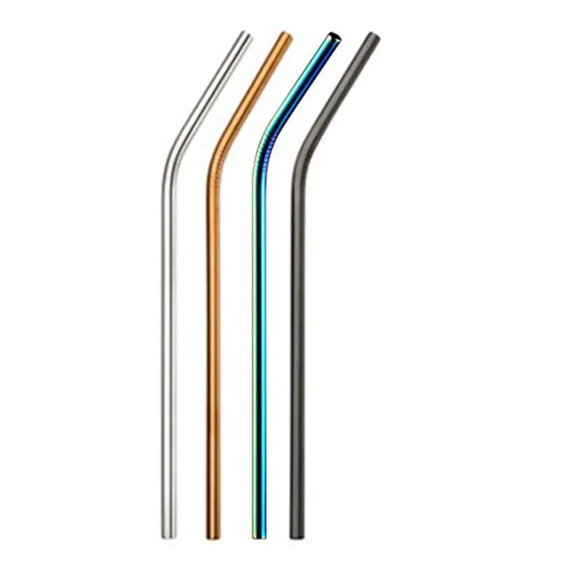 

1pcs Milk Tea Coffee Drinking Straw Stainless Steel Reusable Straight Bent Metal Drinks Straw Party Bar Tools Drinkware