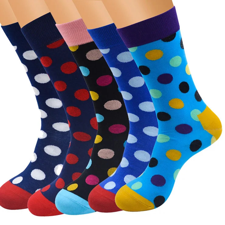 C& Fung, мужские носки, модные носки в полоску, носки в горошек, смешной хлопок, носки для деловых людей, 5 пар в комплекте, горячая распродажа - Цвет: m4