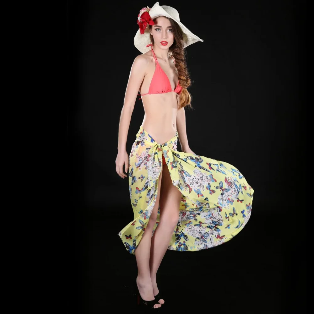 150CM 2016 Beach Dress Kaftan Beach Sarongs Sexy Cover Up Chiffon