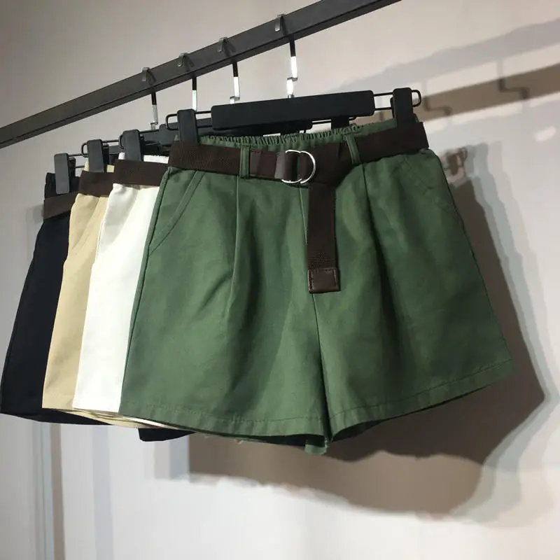 

Summer High Waist Denim Shorts Women Loose Wide Leg Denim Shorts Ladies Streetwear Casual Stretch Women Shorts With Belt Q1520