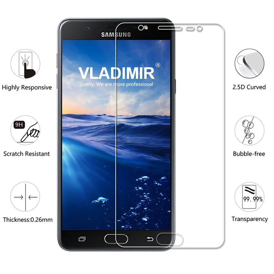 Закаленное стекло для samsung Galaxy J7 Max 2.5D 9 H Защитная пленка экрана прозрачное