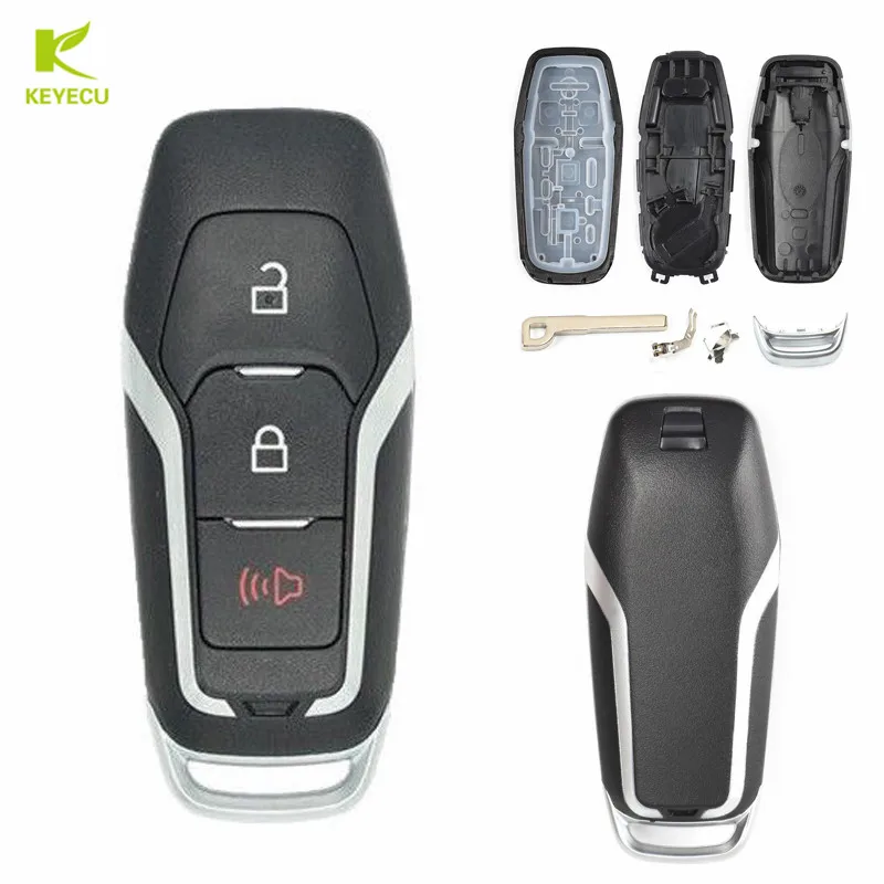 KEYECU Замена 2 + 1 Кнопка Smart Prox пульт дистанционного ключа оболочки чехол Fob для Ford Edge