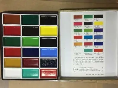 Сакура Kissho Оригинальные японские Твердые акварельные пигментные краски набор - Цвет: 18 Colors