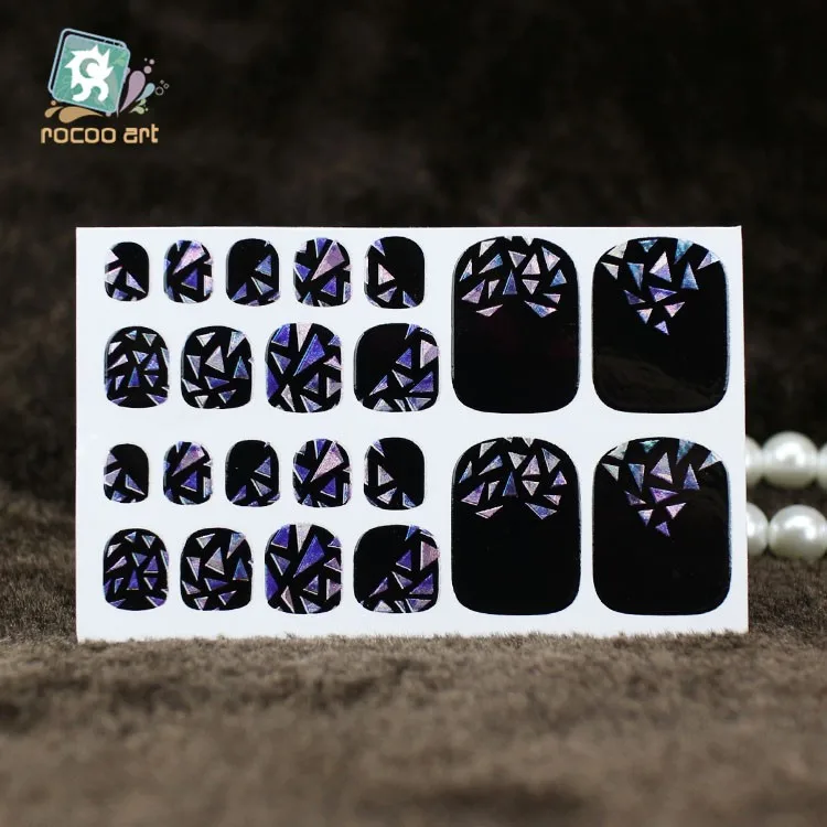 YB Series-10pcs лазерные стеклянные наклейки полностью обертывания самоклеющиеся фольги для ногтей декоративные наклейки 22 полоски для ногтей