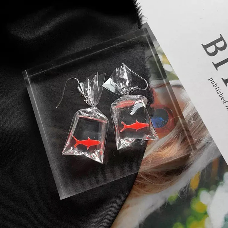 Женские Прозрачные Серьги подвески Boucle D'oreille Golfish модные серьги крючки