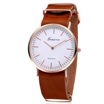 

Relogio masculino top luxury brand ultra-thin belt ladies watch GENEVA fashion rose gold men's watch Christmas kids gift clock