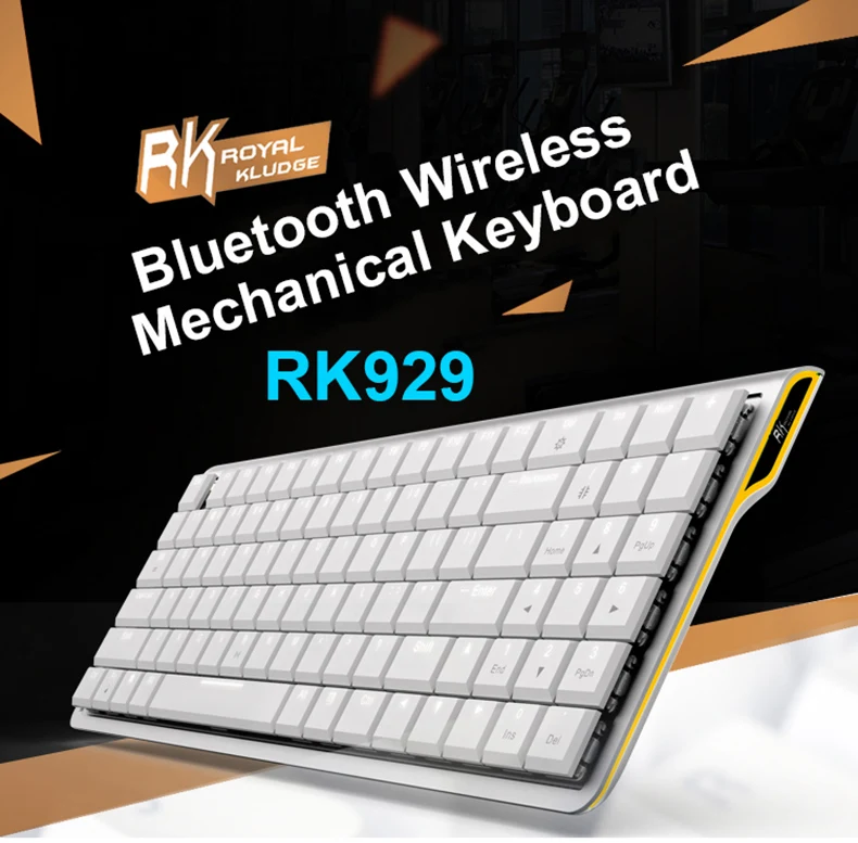 RK929 перезаряжаемая 96 клавиш белая светодиодная подсветка Bluetooth механическая клавиатура геймер мини эргономичный Металл для телефона ПК ноутбука планшета