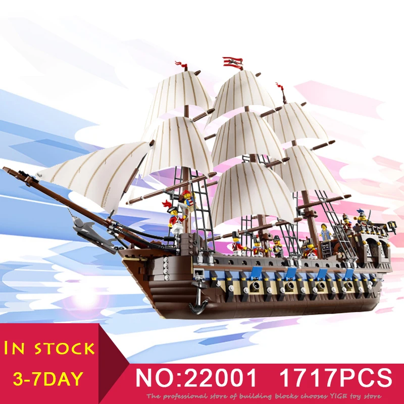 

LEPIN 22001 Pirate Ship warships 1717PCS Compatible LegoINglys 10210 Model Building Blocks Brick Toy Gift