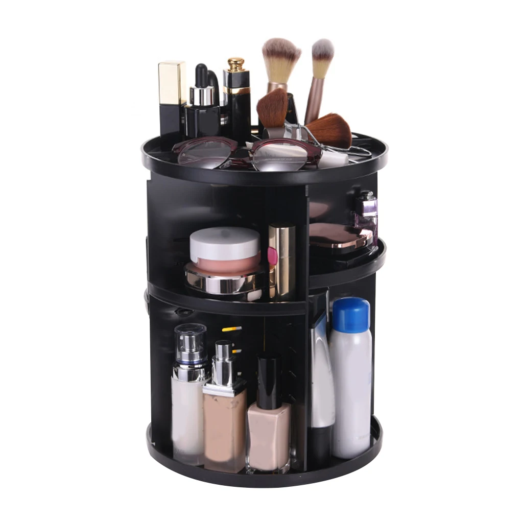 

Designer Multifunctional Plastic 360-degree Rotating Jewelry Makeup Brush Holder Organizer Storage Box