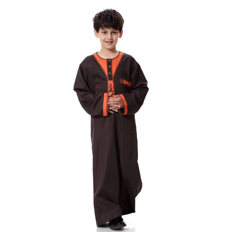 Высокое качество; Одежда для мальчиков; 4 цвета; мусульманская одежда для детей; Arabia juba thobe размера плюс; Дубай - Цвет: As picture show