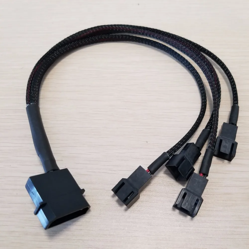 IDE Molex-4 ��Ʈ 3 �� ���� (2 �� ���̾�), 12V �� ��� �й�� ���� ���̺� �ڵ� 22AWG ���̾� 30cm PC diy��