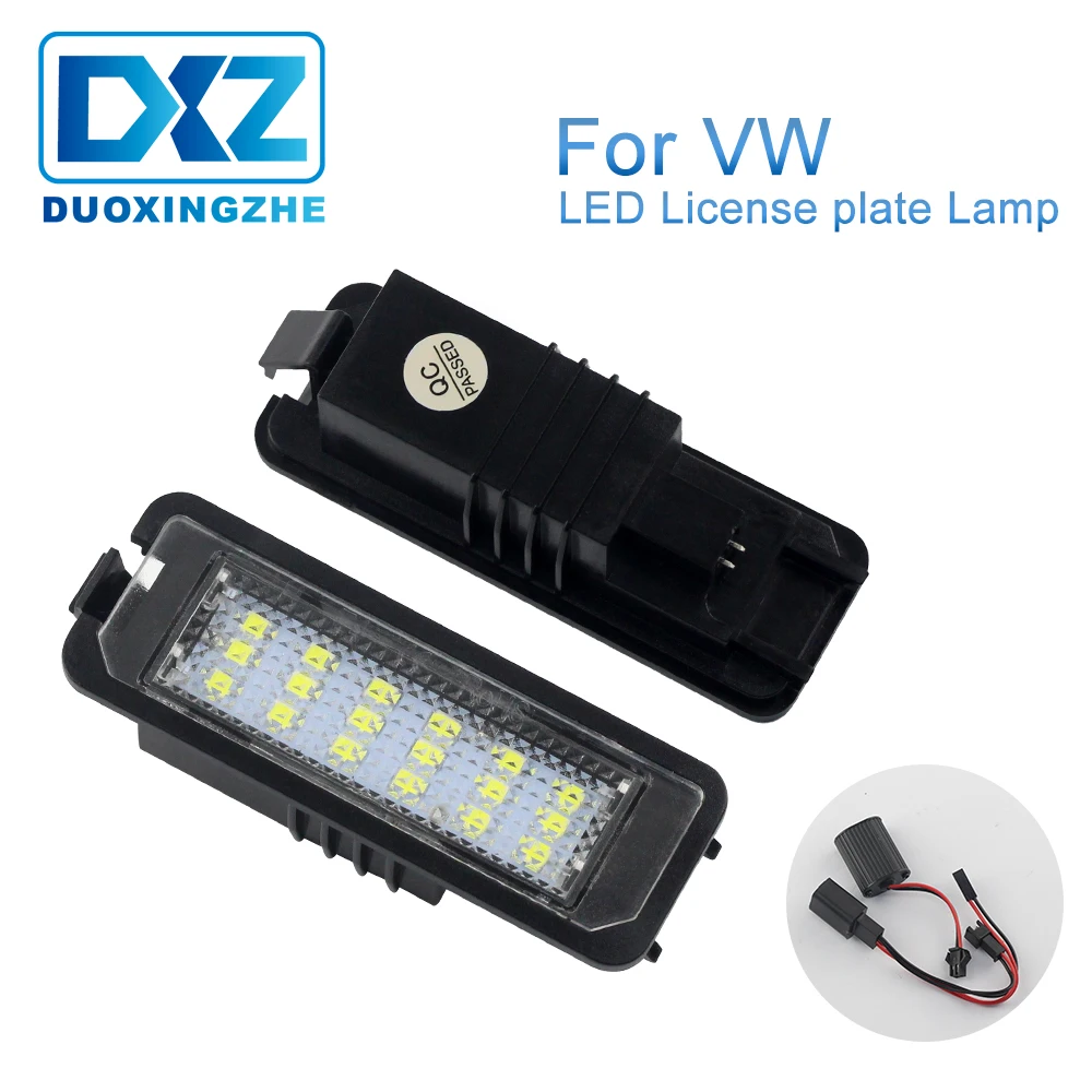 DXZ 2Pcs Car License Plate Led Light Lamps 12V 24V for VW GOLF 4 5 6 7 Polo 6R Passat CC Sedan Phaeton Scirocco EOS NEW BEETLE | Автомобили