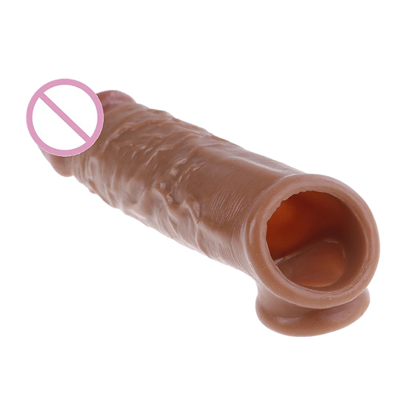 Enlargement Condoms Reusable Penis Extender Sleeve For Male Extender Dildo Enhancer Realistic Condom Intimate Goods For Men