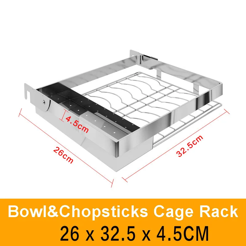 304 кухонная полка из нержавеющей стали, держатель для сушки слива, тарелка для посуды, чашка для кухонного мыла, органайзер для хранения в ванной - Цвет: Bowl Chopsticks Cage