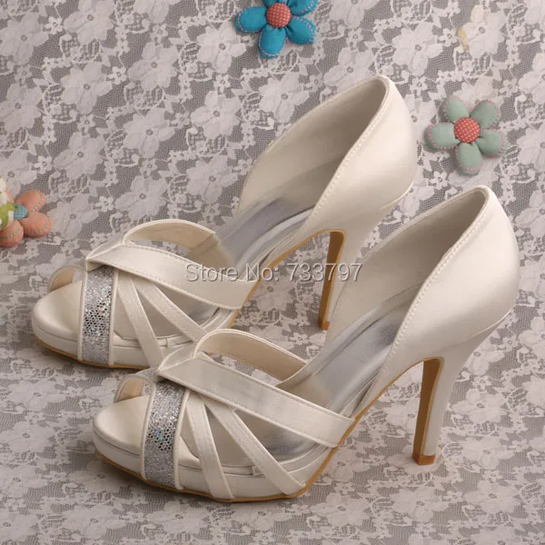 Wedopus Customize Handmade Bridal Wedding Women Shoes High Heel Peep Toes Dropship