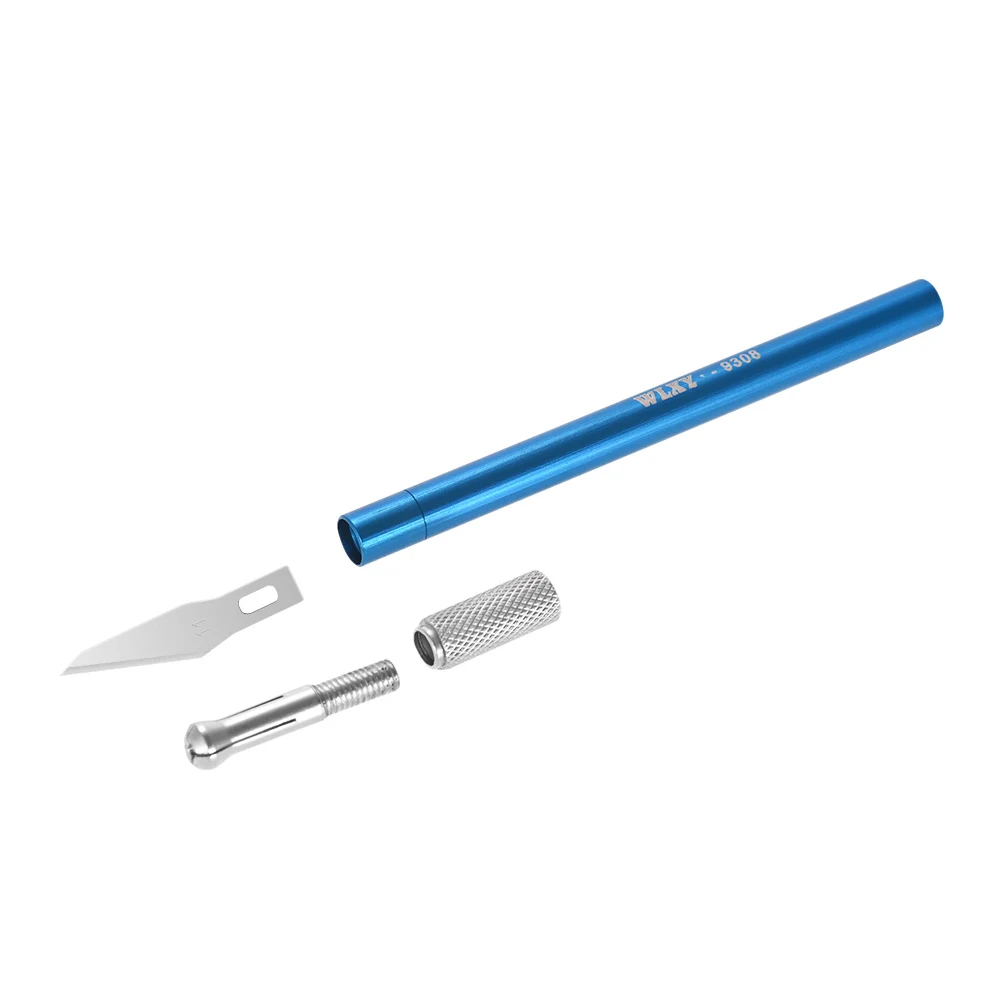 

Hobby Knife Craft Knife with Soft Aluminum Grip 5 #11 Blades Safety Cap for Wood Paper Cutting Art Scraping and Sculpture