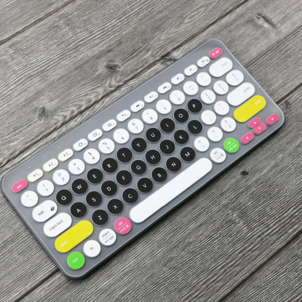 Besegad Модный Цветной силиконовый чехол для клавиатуры для ноутбука, защитная пленка для клавиатуры logitech K380 Bluetooth