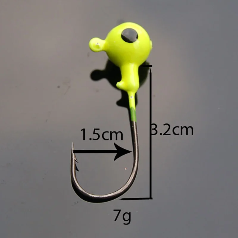 

10pcs/set Fishing Hook Colorful Lead Round Lead Head Fishing Lures Bait Hook Fish Tackle Fishing Hooks For Sea River Lake