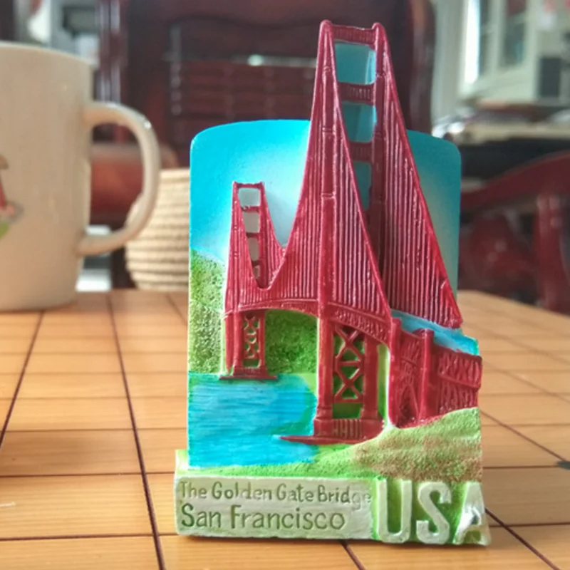 1PC new San Francisco Golden Gate Bridge Hand Painted 3D Fridge