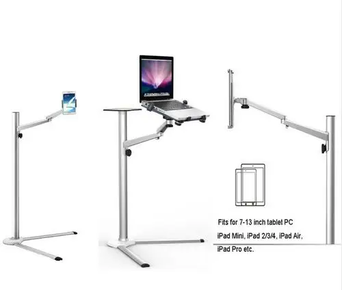  Laptop/Tablet PC/Smartphone Stand Holder Multifunction 3 in1 Computer Floor Stand Height/Angle Adju