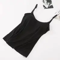 Women Padded Soft Casual Bra Tank Top Women Spaghetti Cami Top Vest Female Camisole With Built In Bra - Image 4