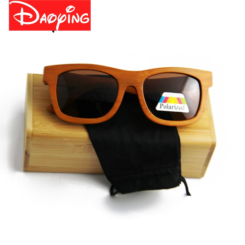 DAOYING New fashion Products Men Women Glass Bamboo Sunglasses au Retro Vintage Wood Lens Wooden Frame Handmade LUB102
