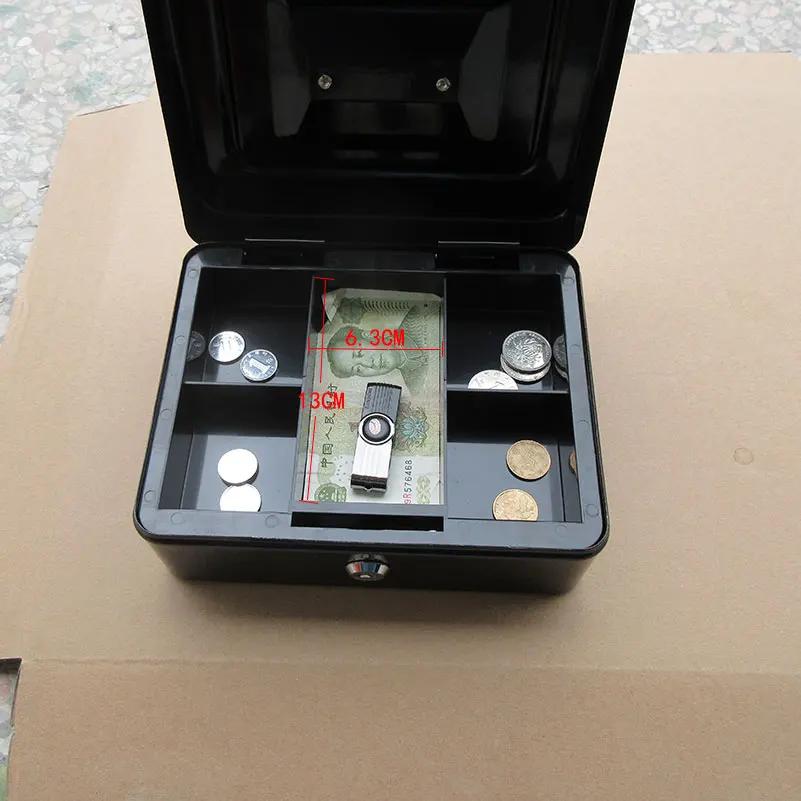 Портативный стальной мелкий запираемый наличные деньги монета безопасности Сейф бытовой шкафчик деньги ювелирные изделия безопасности коробка