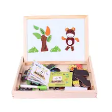 Многофункциональная доска для рисования и письма магнитная головоломка двойной мольберт деревянная игрушка Z905