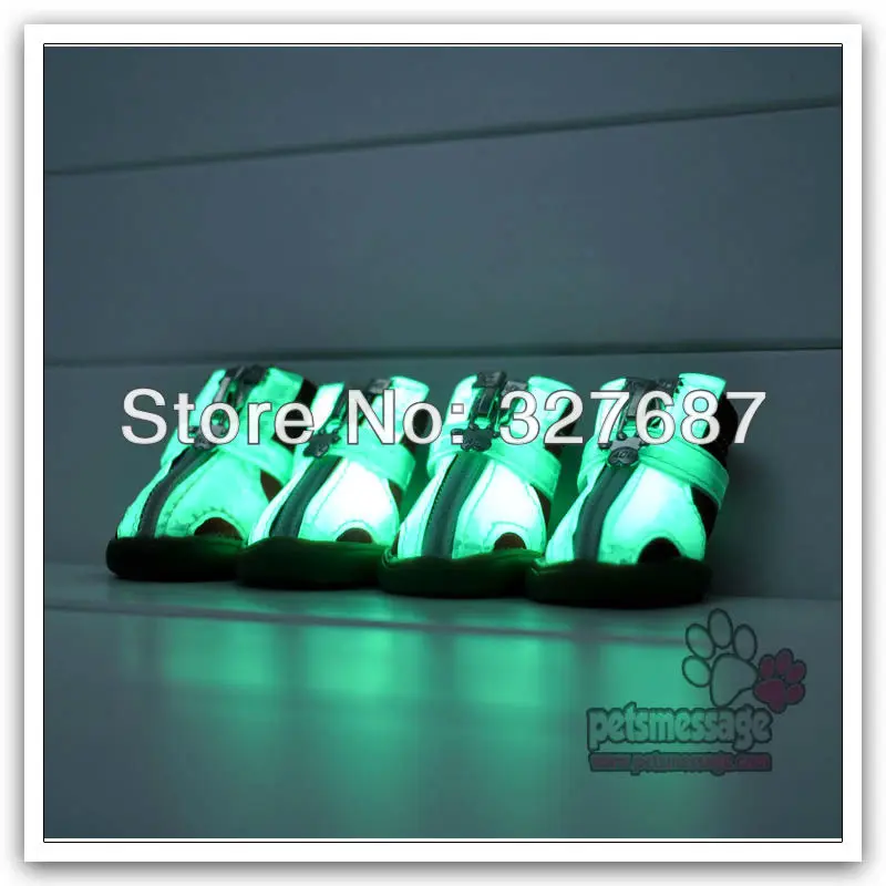 Pet Dog Shoes Waterproof Winter Shoes LED Shoes Boots Zipper Pull Slip