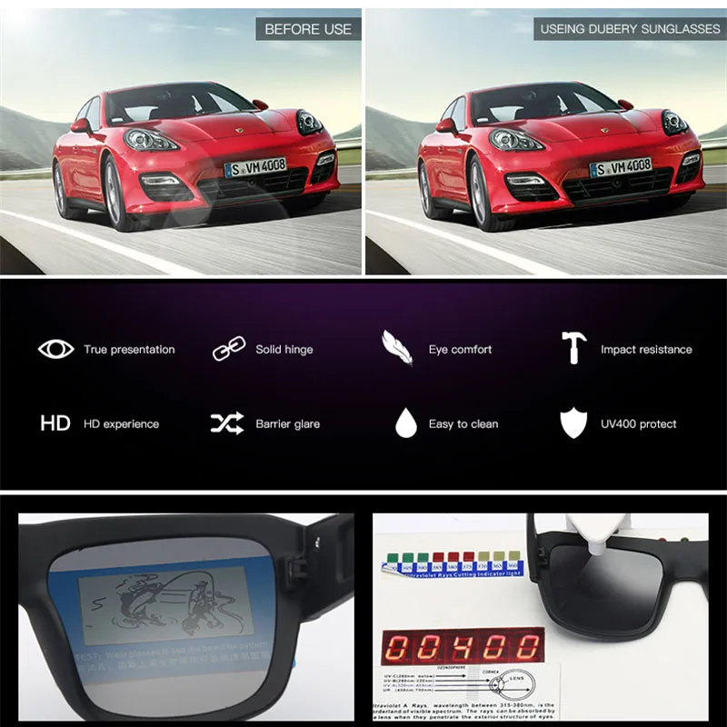 DUBERY New Arrival Polarized Sunglasses Shades Fashion Sunglasses For Men Retro Luxury Brand Designer Oculos M720