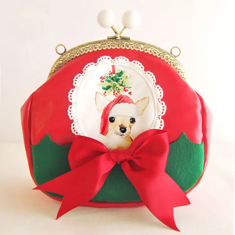 

Princess sweet lolita bag Original Cartoon Girl Slanting Small shell fashion bow tie Cute Gold Bag Christmas women CC171