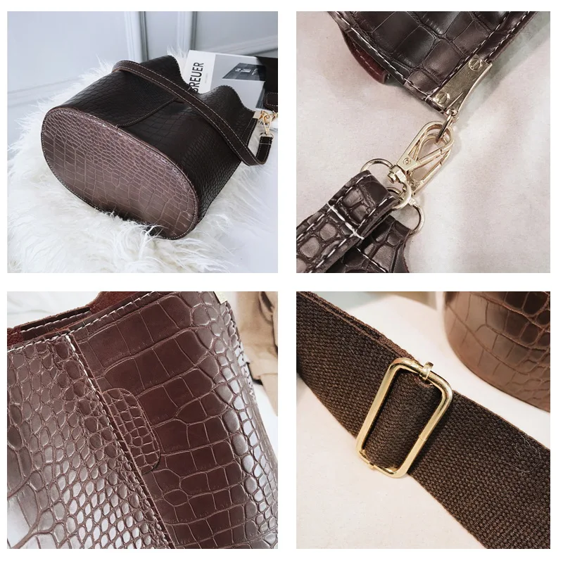 Bolso bandolera de cocodrilo Ansloth para mujer bolso de hombro de marca de diseñador Bolsos De Mujer bolso de cuero de PU de lujo bolso de cubo bolso HPS405