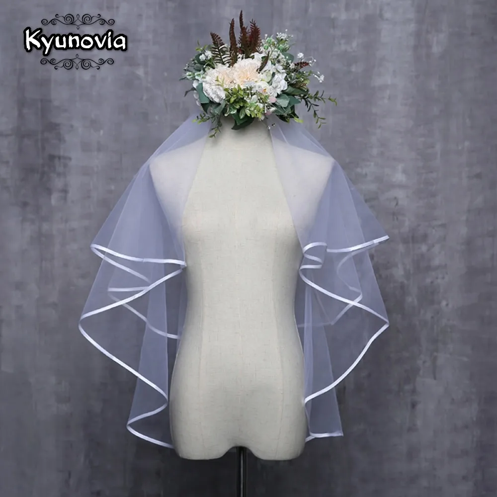 Свадебные аксессуары Kyunovia простая короткая свадебная фата белого цвета и