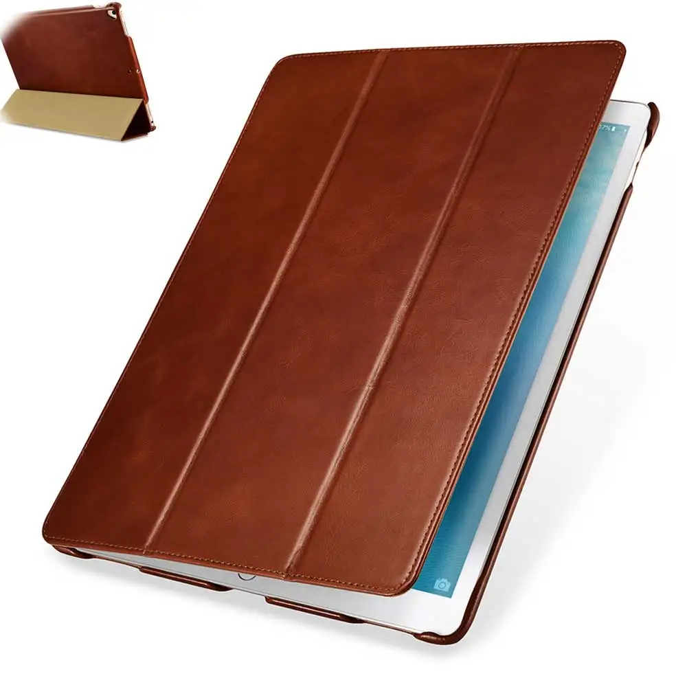 Retro Cowhide Genuine Leather Case for New iPad Pro 12.9 inch 2017 Slim