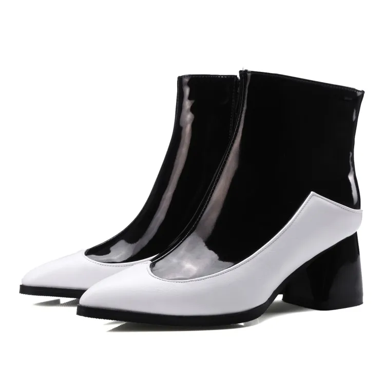 

Spring and autumn with the new pointed toe strange style heel boots fashion red ankle zapatos mhjer size 8 women's shoes