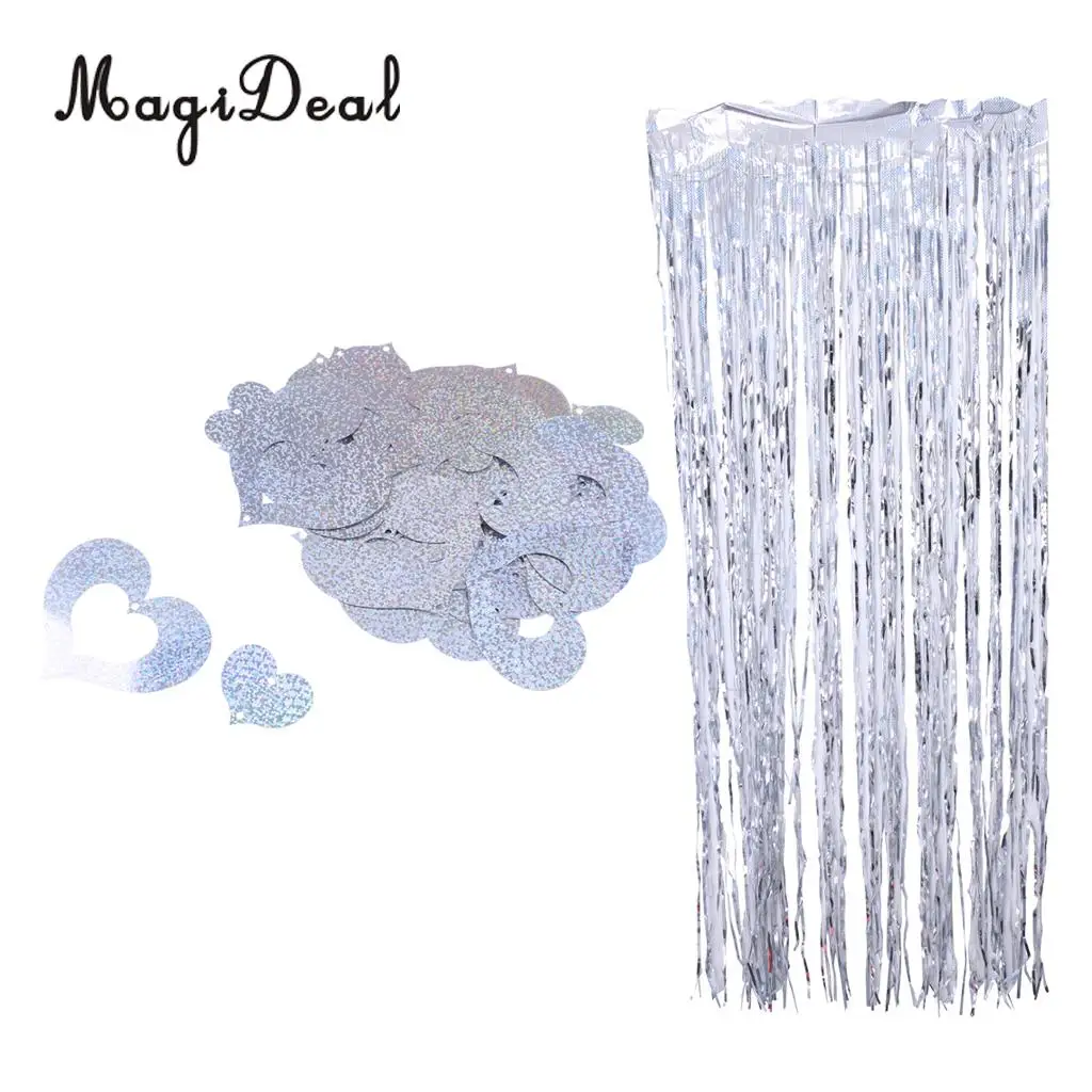 100 Shiny Heart Hanging Foil Balloon Swirl Tinsel Wedding Party Ceiling Decoration