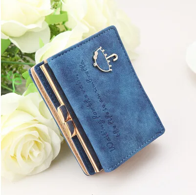 Simple Cute Candy Solid Top Leather Wallet Female Evening Clutch Purse Short Handbag Bag Carteras Mujer With Coin Pocket