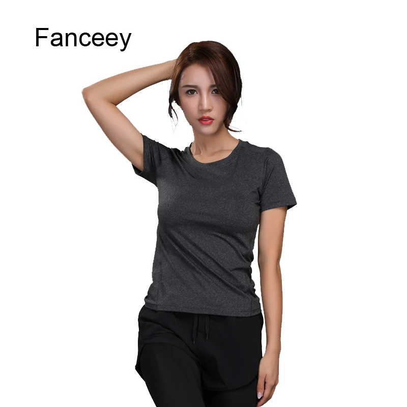Women Breathable Solid color sport t shirt High quality T shirt women