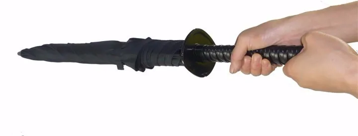 Японский самурайский меч ниндзя с длинной ручкой, ручной зонтик, ветрозащитный, 190 т, эпонж, металлический вал, 8 ребер/16 ребер/24 ребра, черный