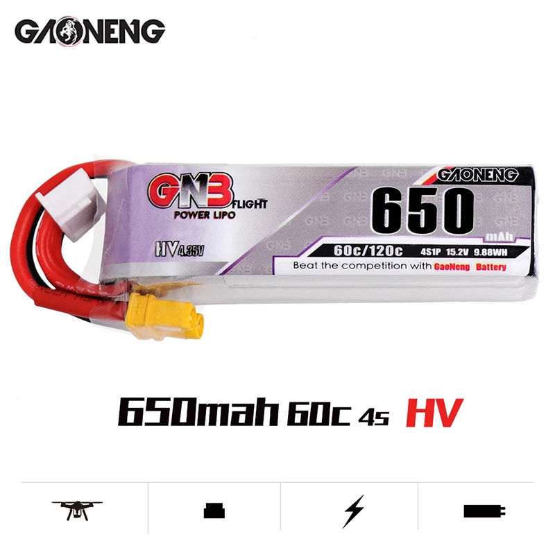 5 шт. литий полимерный аккумулятор Gaoneng GNB HV 650 мАч 60C 1s 2s 3s с штекером PH2.0 XT30 для Emax