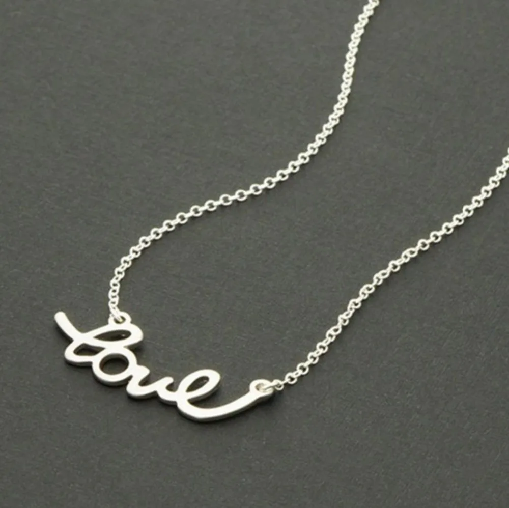 

hot sale fashion simple style love necklace forever love necklace women men bridesmaids gift best friends girls gift present
