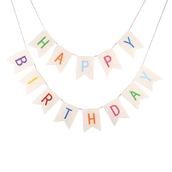 

1Set Happy Birthday Jute Banner Party Decorations Kids Garland Children Baby Boy Girl Child Bunting