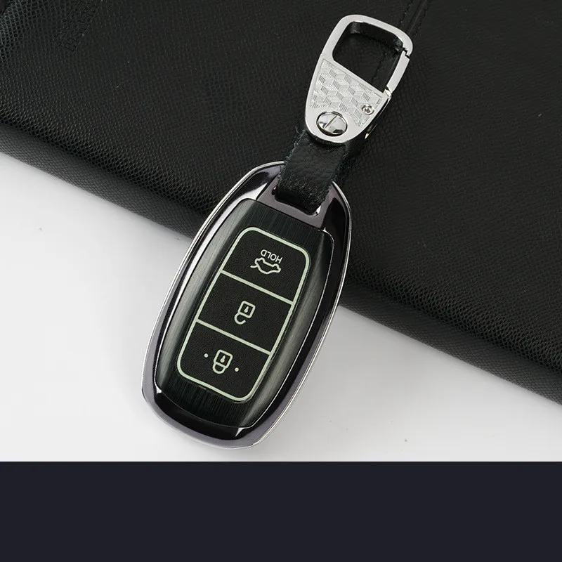 

Zinc Alloy Car Key Case Shell Cover For Hyundai i30 Ix35 Solaris Azera Elantra Grandeur Ig Accent Santa Fe 2017 2018 Cover