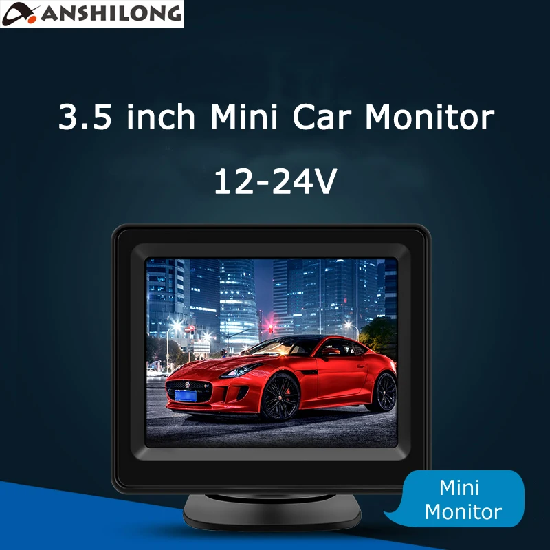 ANSHILONG 12-24V 3.5 inch TFT LCD Mini Car Vehicle Rear View in-dash Monitor 4:3 Screen 2Ch Video input 2 Brackets ANSHILONG 12-24V 3.5 inch TFT LCD Mini Car Vehicle Rear View in-dash Monitor 4:3 Screen 2Ch Video input 2 Brackets