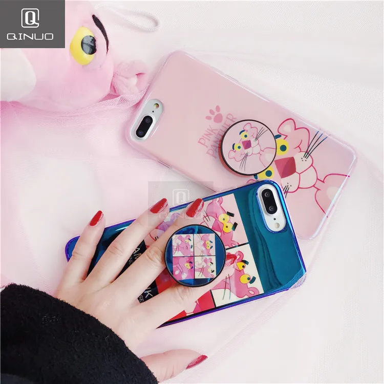 

QINUO Original Round Phone Flexible Finger Ring Holder Grip Mount Mobile Case Lazy Stand for Iphone 8 7 6S Plus X Stand Case