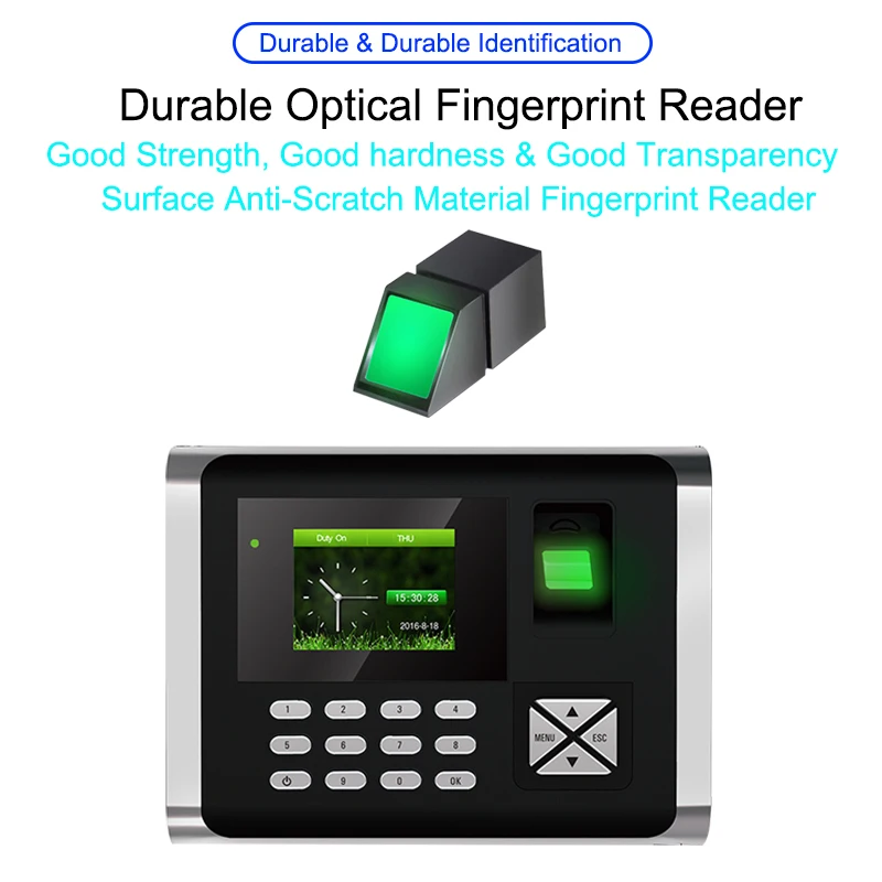 OULET Biometric Time Attendance System TCP/IP USB Fingerprint Access Control System Time Clock Recorder Employees Device Reader 
