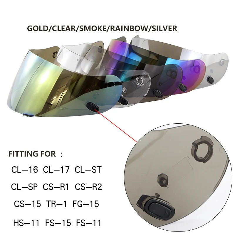 

Motorcycle Helmet Visors Fit for CL-16 CL-17 CL-ST CL-SP CS-R1 CS-R2 CS-15 TR-1 FG-15 HS-11 FS-15 FS-11 Helmet Accessory