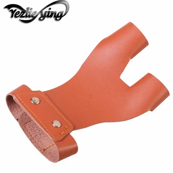 

Archery bow hunting leather finger guards outdoor shooting left hand fingers fitting protective gloves
