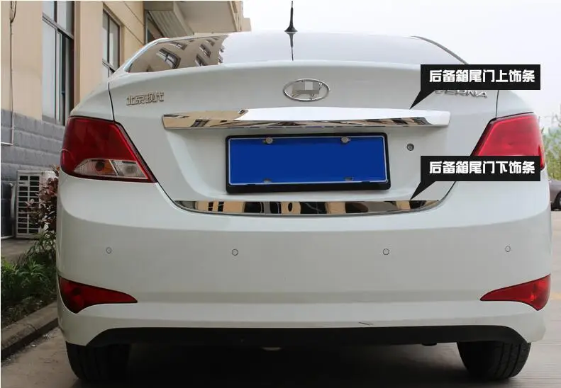 

High quality stainless steel Rear Trunk Lid Cover Trim For 2010-2014 Hyundai Verna